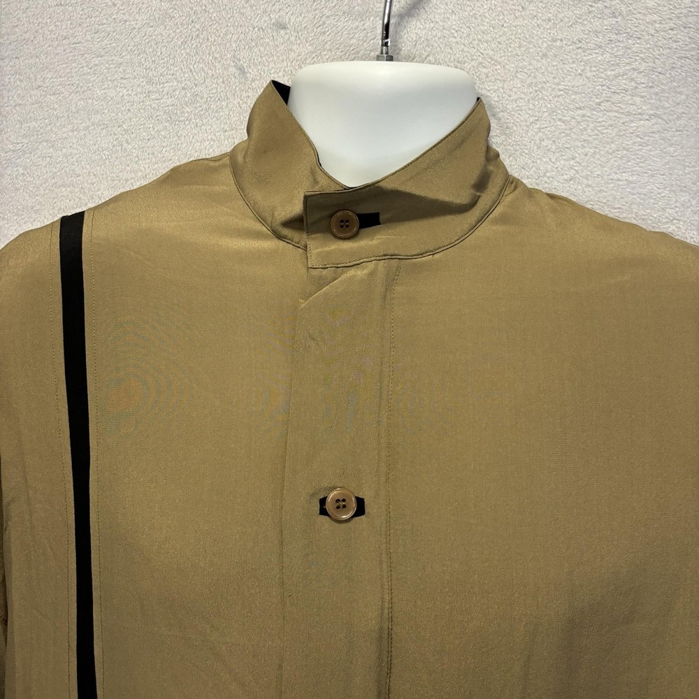 Vintage Roevelle 100% Silk Bomber Jacket Mens Large L Tan Lined Lightweight Zip - Picture 7 of 16